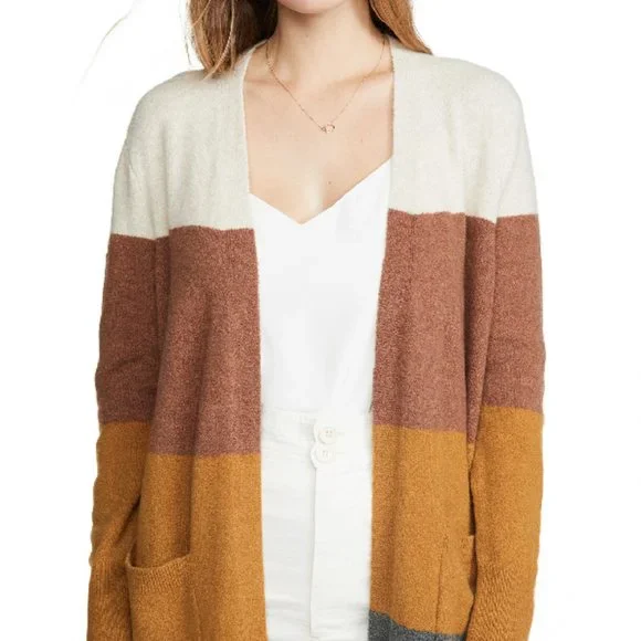 Madewell Kent Long Sleeve Patch Pocket Open Cardigan Sweater Top Oversized XXS - Picture 5 of 9